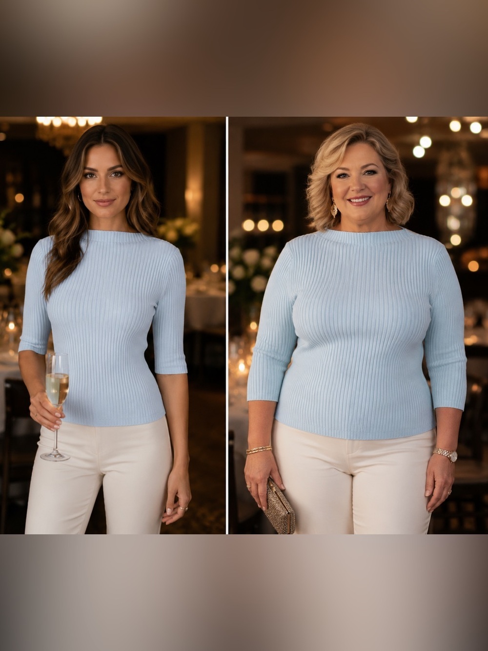 Proenza Schouler Elegant Ribbed Light Blue Women’s Sweater